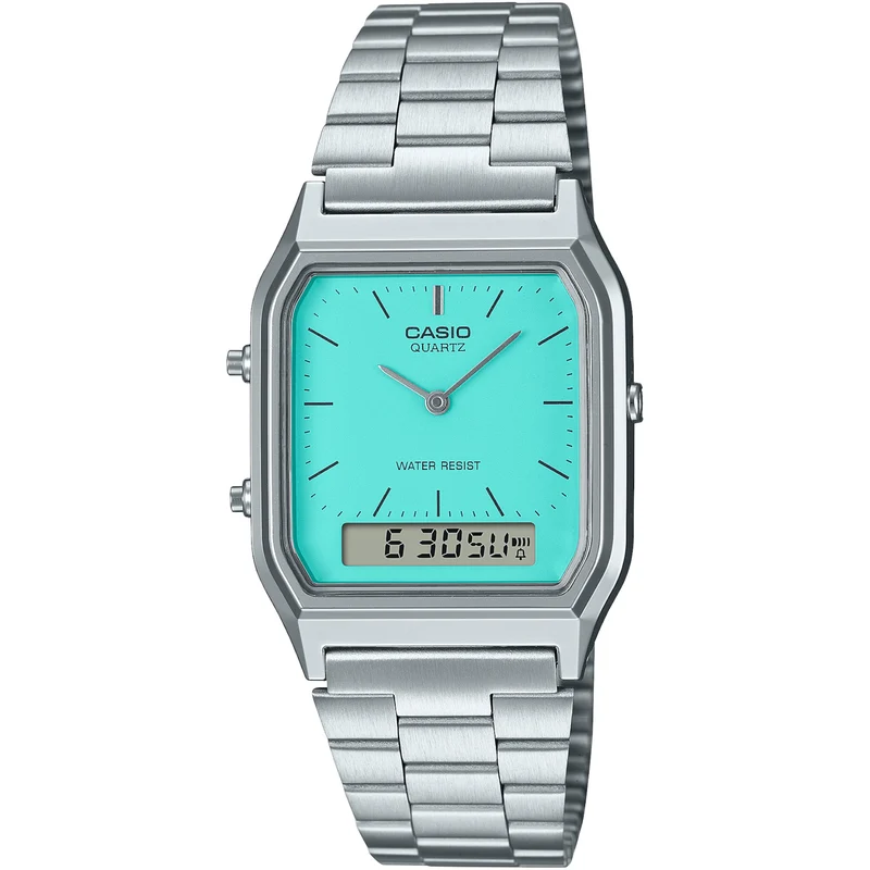 Montre Casio Vintage Mixte AQ-230A-2A2 Bleu Verdoyant