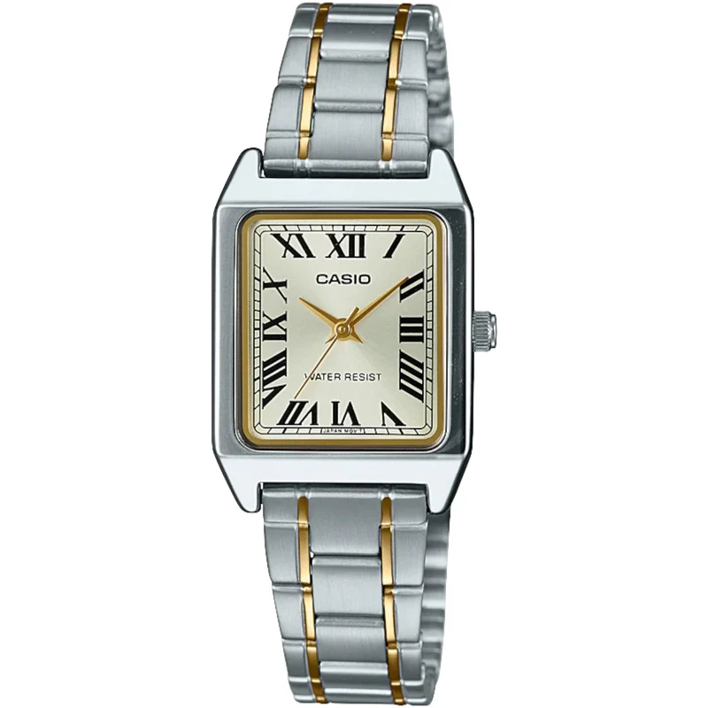 Montre Casio Vintage Standard Femme Roman Dial LTP-V007SG-9B Argenté et Doré