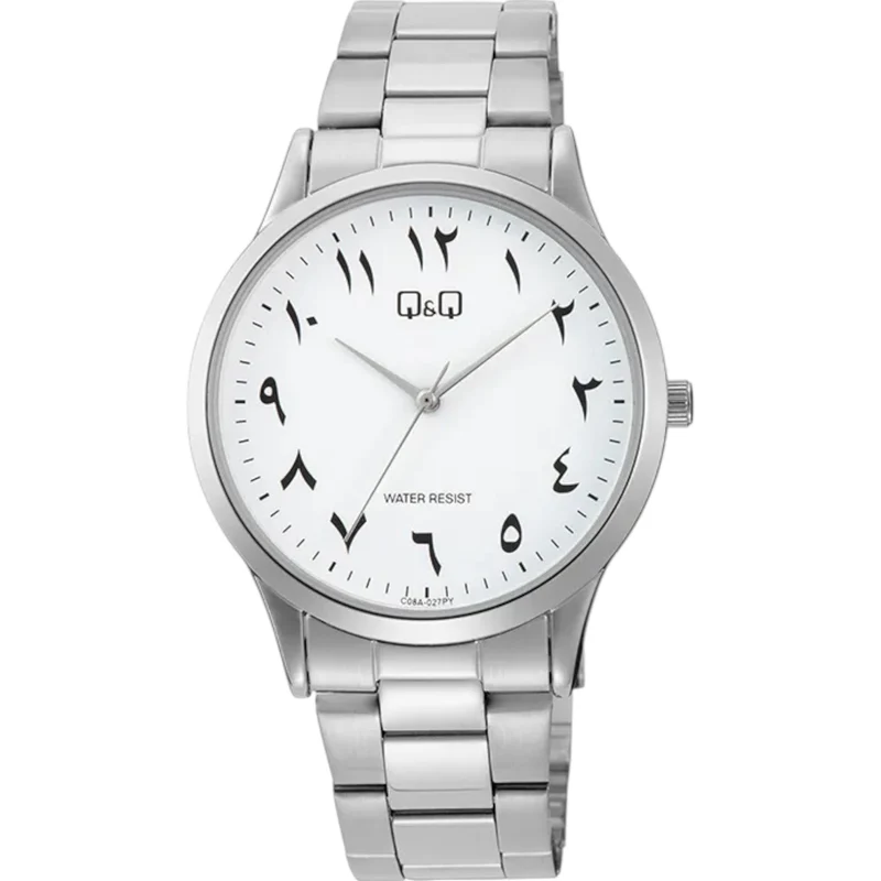 Montre Q&Q Arabic Dial C08A-027PY Homme Argenté