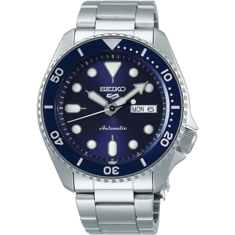 Montre Automatique Homme Seiko 5 Sports SRPD51K1 Bleu Bracelet Acier