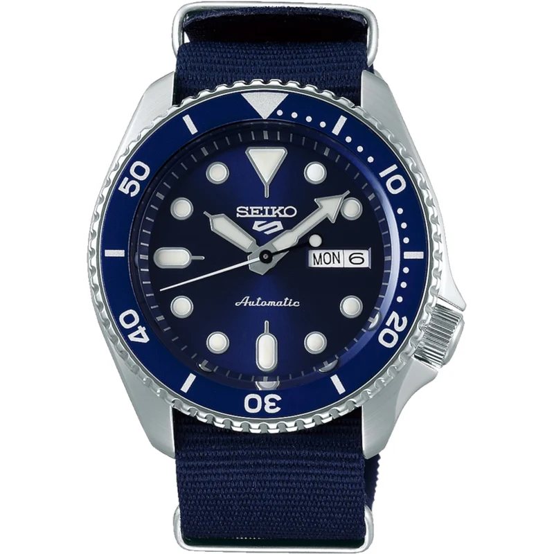 Montre Automatique Homme Seiko 5 Sports SRPD51K2 Bleu Bracelet Nylon