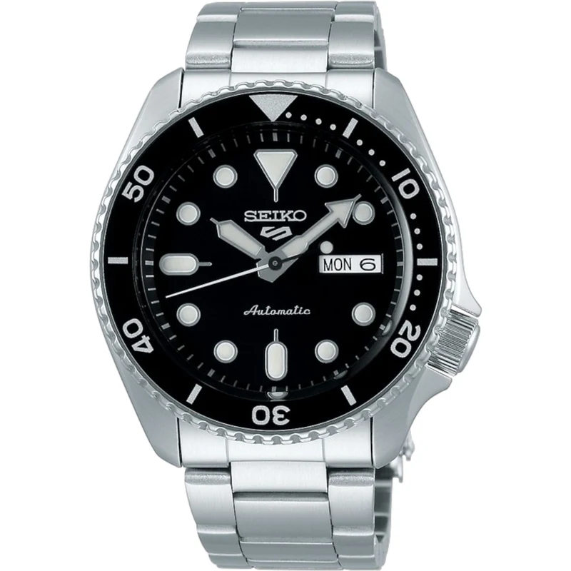 Montre Automatique Homme Seiko 5 Sports SRPD55K1 Noir Bracelet Acier