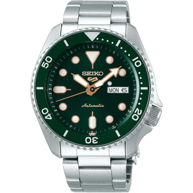 Montre Automatique Homme Seiko 5 Sports SRPD63K1 Vert Profond Bracelet Acier