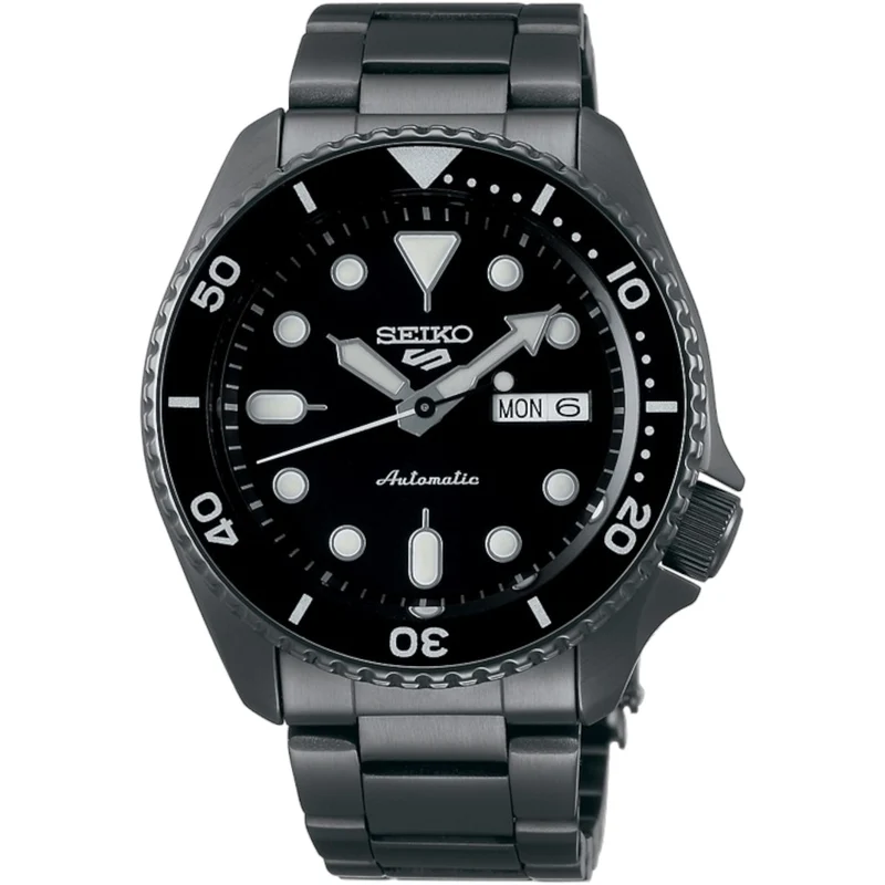 Montre Automatique Homme Seiko 5 Sports SRPD65K1 Noir Gris Bracelet Acier