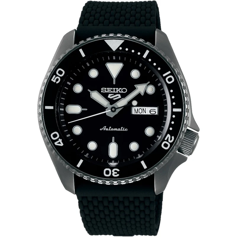 Montre Automatique Homme Seiko 5 Sports SRPD65K2 Noir Gris Bracelet Silicone