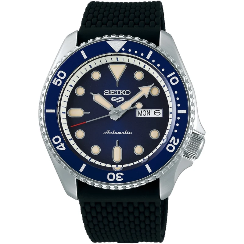 Montre Automatique Homme Seiko 5 Sports SRPD71K2 Suits Bleu Bracelet Silicone