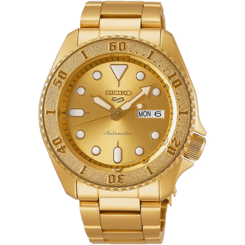 Montre Automatique Homme Seiko 5 Sports SRPE74K1 Or Bracelet Acier