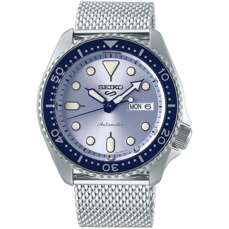 Montre Automatique Homme Seiko 5 Sports SRPE77K1 Bleu Bracelet Maille Acier