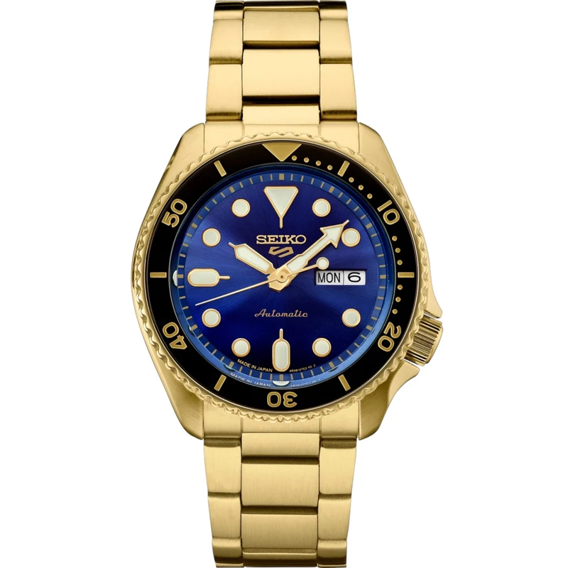 Montre Automatique Homme Seiko 5 Sports SRPK20 U.S. Special Creation Or Bleu