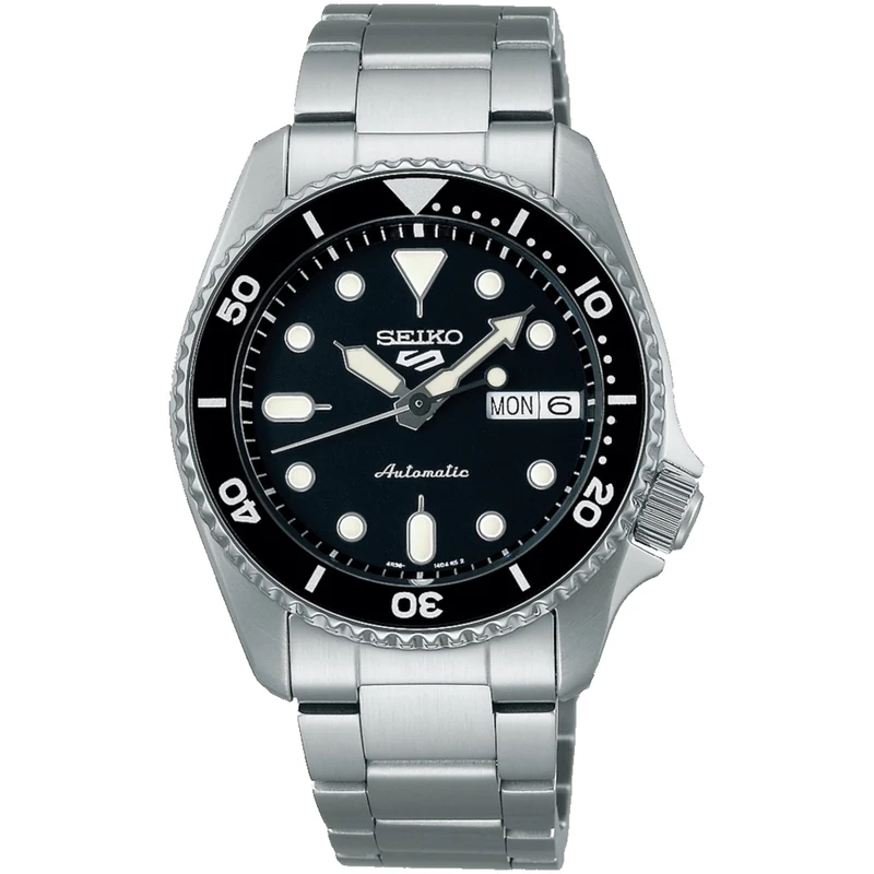 Montre Automatique Homme Seiko 5 Sports SRPK29K1 Noir Bracelet Acier
